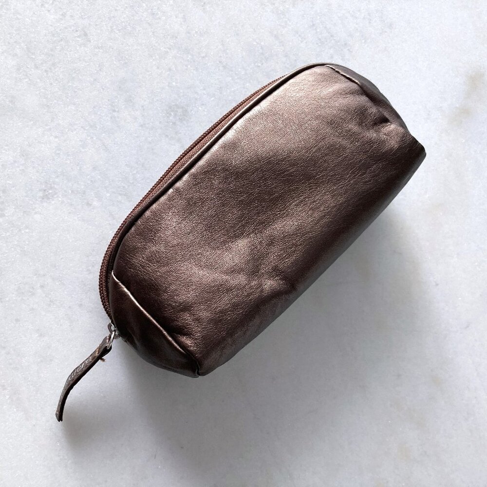 3/$36 - NWOT! New Laura Mercier bronze metallic brown cosmetic bag makeup pouch